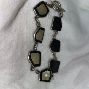 Black and Cream Geometric Bracelet